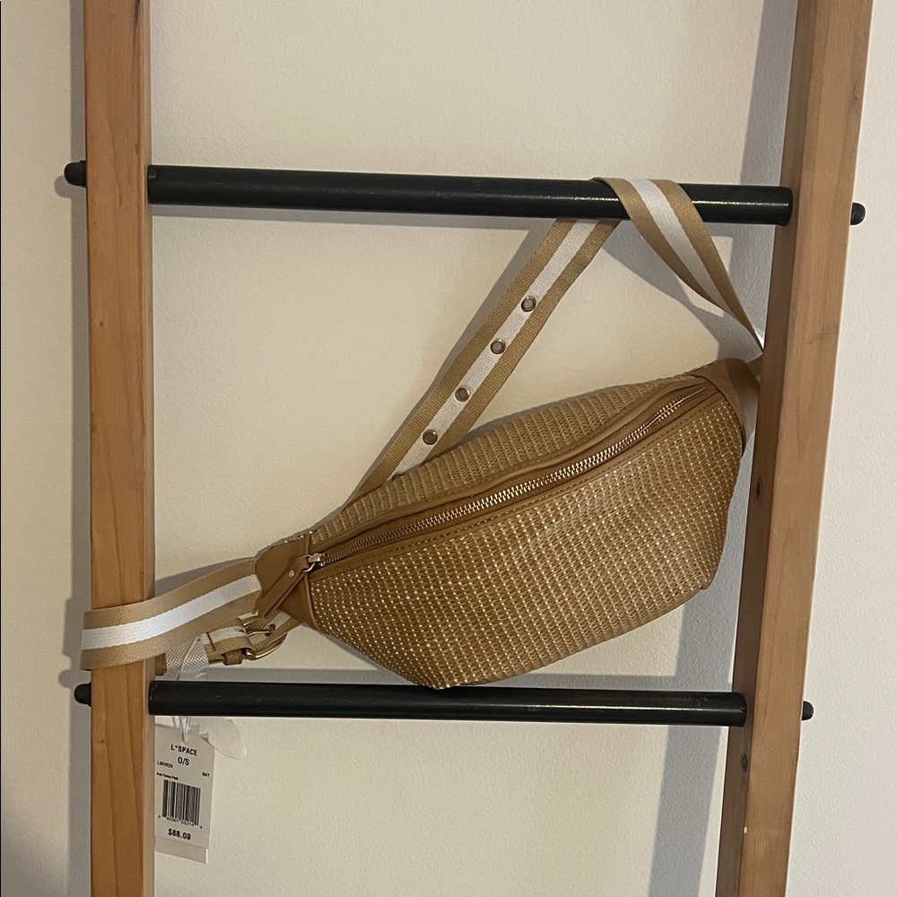 L*Space Woven Tan Crossbody Bag